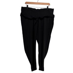 H&M Women's Black Lightweight Maternity Pants Crop with Waist Panel Drawstring